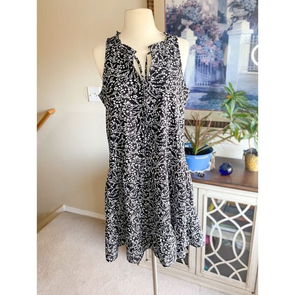 Sanctuary Black White Floral Summer Dress S - Picture 1 of 5